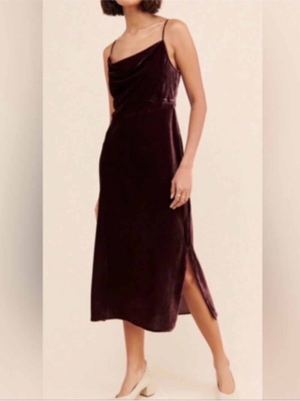 Anthropologie Velvet Bias Slip Dress